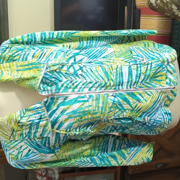 EUC Ruby Rd. Women's Zip Up Jacket, Blue/Green/White/Chartreuse Size 12 - Picture 1 of 12
